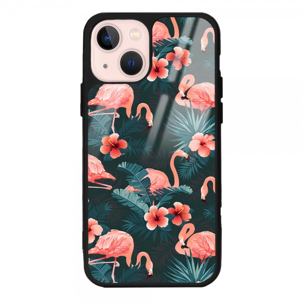 Flamingo Leaf Tasarımlı Glossy Telefon Kılıfı
