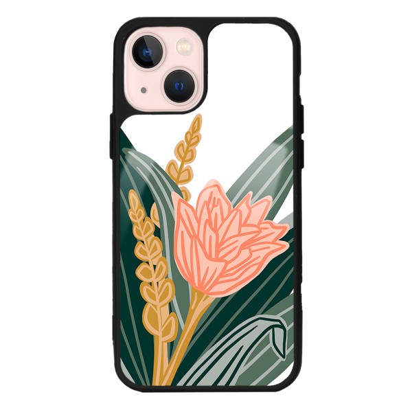 Beyaz Karanfil Tasarımlı Glossy Telefon Kılıfı