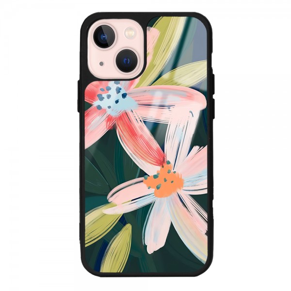 Suluboya Çiçek Tasarımlı Glossy Telefon Kılıfı