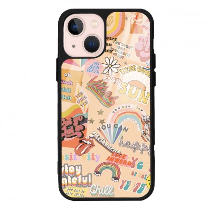 Vintage Sticker Tasarımlı Glossy Telefon Kılıfı
