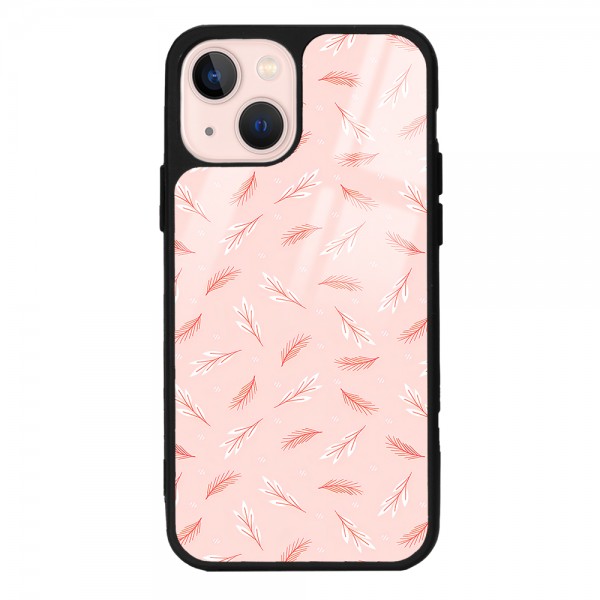 Pudra Yapraklı Tasarımlı Glossy Telefon Kılıfı