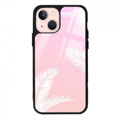 Beyaz Palmiye Tasarımlı Glossy Telefon Kılıfı