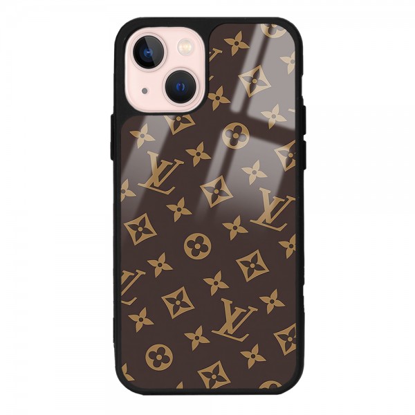 Kahverengi LV Tasarımlı Glossy Telefon Kılıfı