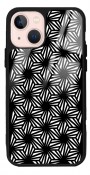 White and Black Geometrik Tasarımlı Glossy Telefon Kılıfı