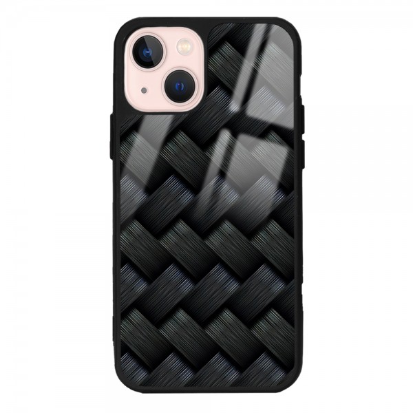 Siyah Hasır Tasarımlı Glossy Telefon Kılıfı