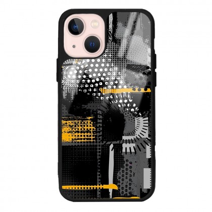 Yellow and Black Tasarımlı Glossy Telefon Kılıfı