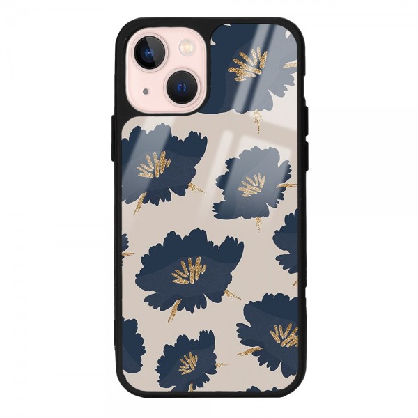 Blue Flowers Tasarımlı Glossy Telefon Kılıfı