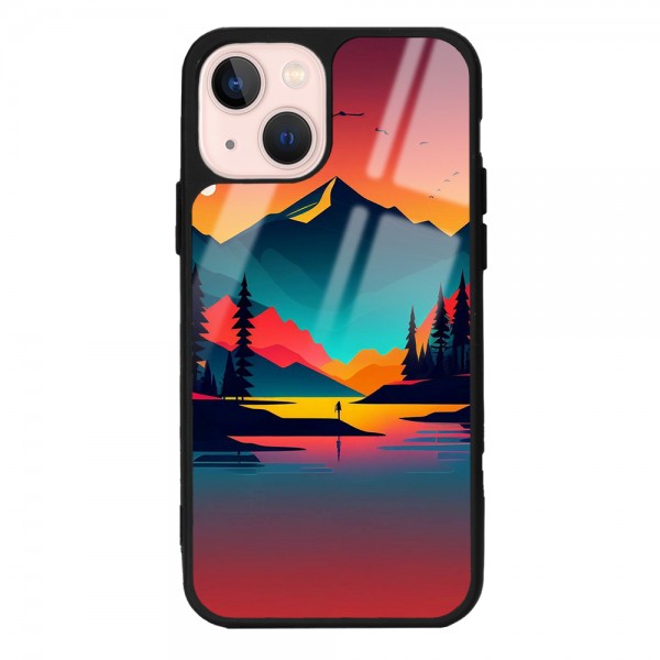 Günbatımı Tasarımlı Glossy Telefon Kılıfı