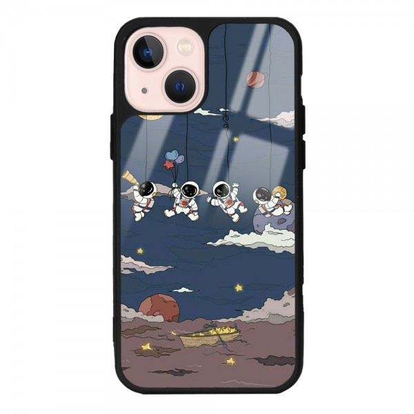 Salıncaklı Astronot Tasarımlı Glossy Telefon Kılıfı