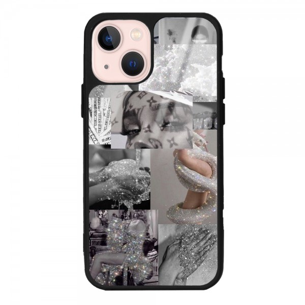 Silver Sticker Tasarımlı Glossy Telefon Kılıfı
