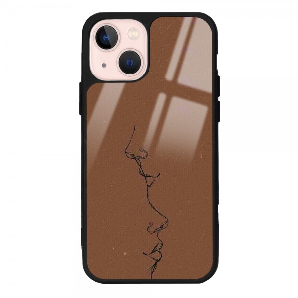 Kahve Silüet Tasarımlı Glossy Telefon Kılıfı