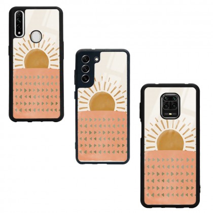 Suluboya Güneş Tasarımlı Glossy Telefon Kılıfı