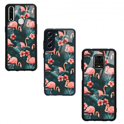 Flamingo Leaf Tasarımlı Glossy Telefon Kılıfı