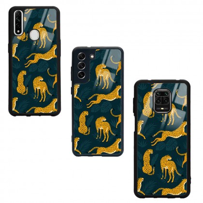 Leaf Leopar Tasarımlı Glossy Telefon Kılıfı
