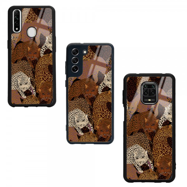 Leoparlar Tasarımlı Glossy Telefon Kılıfı
