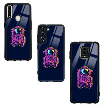 Neon Astronot Tasarımlı Glossy Telefon Kılıfı
