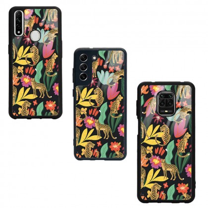 Çiçekli Kediler Tasarımlı Glossy Telefon Kılıfı