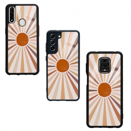 Retro Güneş Tasarımlı Glossy Telefon Kılıfı