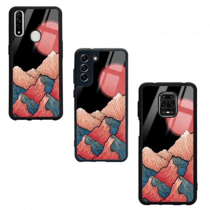 Dağ Güneş Tasarımlı Glossy Telefon Kılıfı