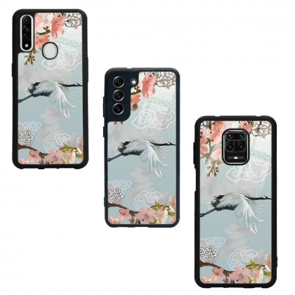Suluboya Leylek Tasarımlı Glossy Telefon Kılıfı