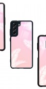 Beyaz Palmiye Tasarımlı Glossy Telefon Kılıfı