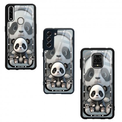 White lucky panda Tasarımlı Glossy Telefon Kılıfı