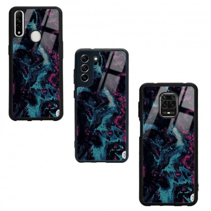 Karbon Renk Patlaması Tasarımlı Glossy Telefon Kılıfı