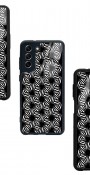 White and Black Geometrik Tasarımlı Glossy Telefon Kılıfı