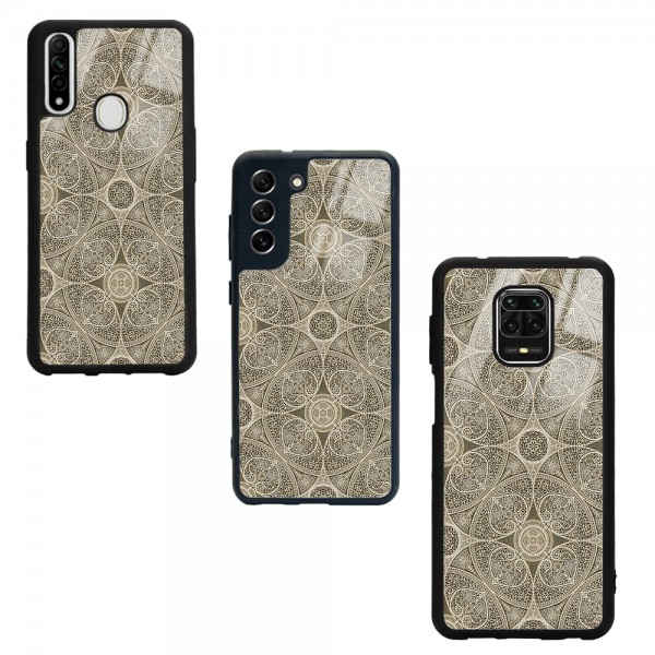 Krem Motif Tasarımlı Glossy Telefon Kılıfı