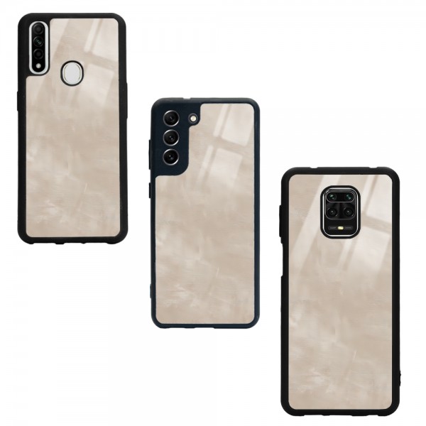 Süt Kahvesi Mermer Tasarımlı Glossy Telefon Kılıfı