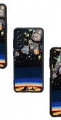 Gezegenler Altında Kamp Tasarımlı Glossy Telefon Kılıfı