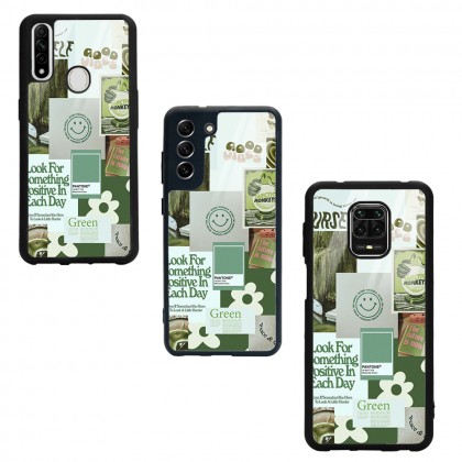 Green Sticker Tasarımlı Glossy Telefon Kılıfı