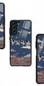 Salıncaklı Astronot Tasarımlı Glossy Telefon Kılıfı