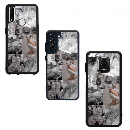 Silver Sticker Tasarımlı Glossy Telefon Kılıfı