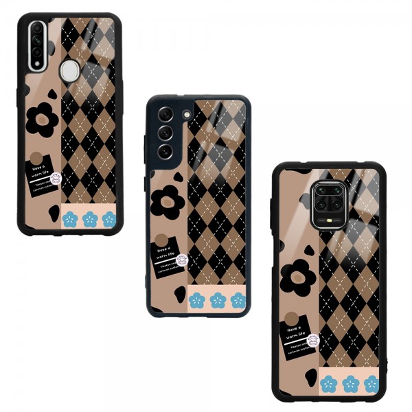 Ekose Draw Tasarımlı Glossy Telefon Kılıfı