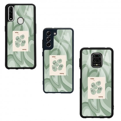 Who Cares Green Tasarımlı Glossy Telefon Kılıfı