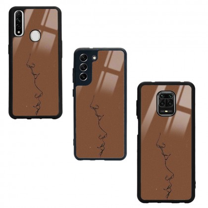 Kahve Silüet Tasarımlı Glossy Telefon Kılıfı