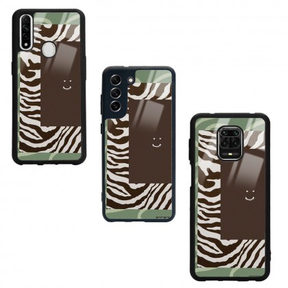 Kahve Zebra Tasarımlı Glossy Telefon Kılıfı