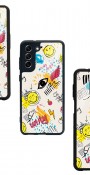 Doodle Emoji Tasarımlı Glossy Telefon Kılıfı