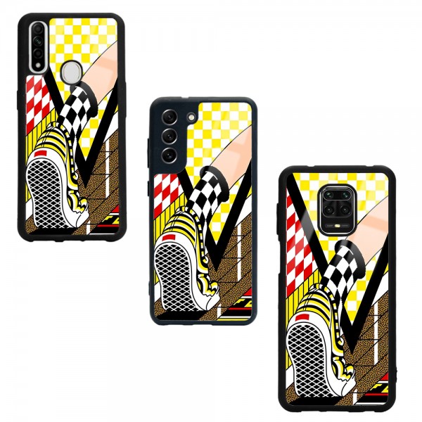 Yellow Plaid Tasarımlı Glossy Telefon Kılıfı