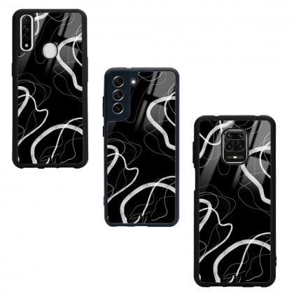 Black Wave Tasarımlı Glossy Telefon Kılıfı