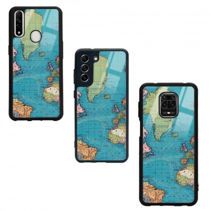 Atlantic Map Tasarımlı Glossy Telefon Kılıfı