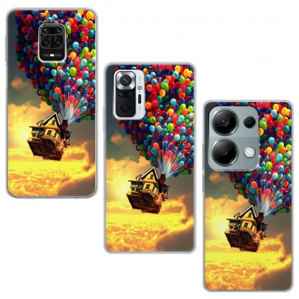 Up Cartle Balon Tasarımlı Şeffaf Telefon Kılıfı