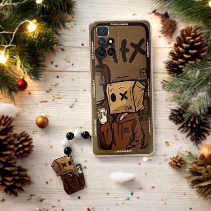 Cartoon Boy Tasarımlı Charmlı Telefon Kılıfı